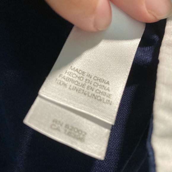 Liz Claiborne-Large-Linen Tank- Blue & White - Picture 5 of 7